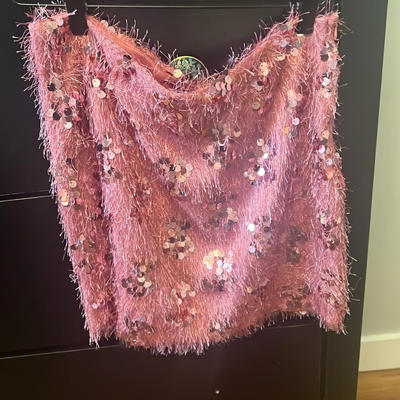 LULUS sequin fringe mini skirt Great for TS The Eras Tour!! - Picture 3 of 4